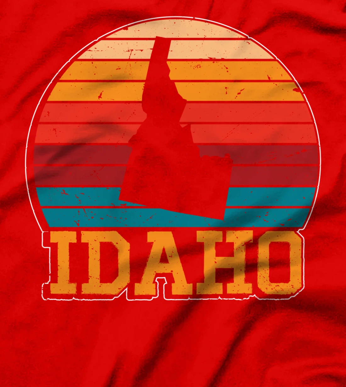 Idaho Retro Vintage Sunset US State Idaho Silhouette T-Shirt