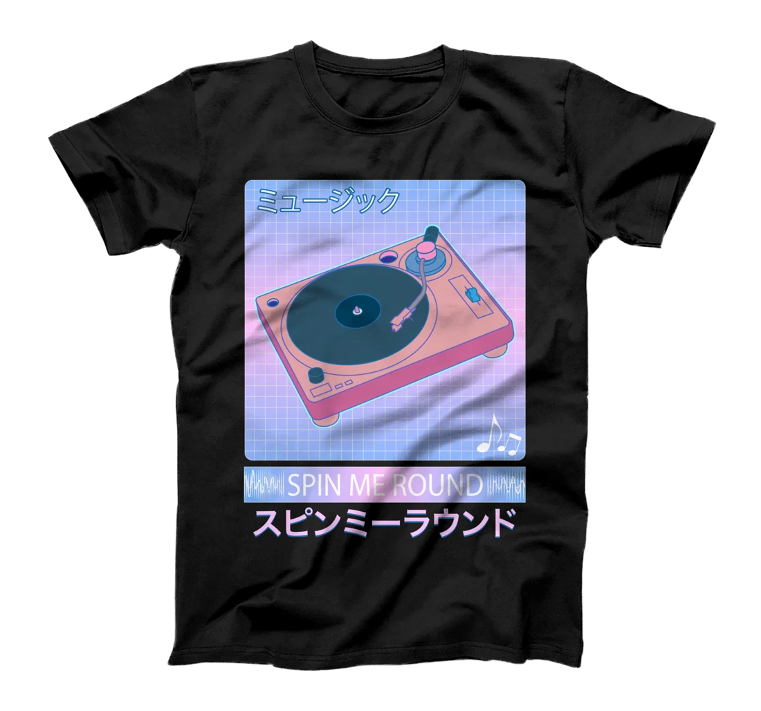 Vaporwave Record Player Retro 80s Japanese Otaku Art T-Shirt