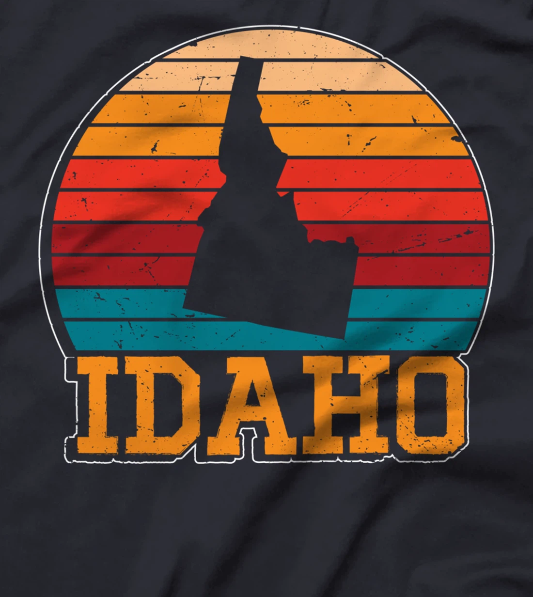 Idaho Retro Vintage Sunset US State Idaho Silhouette T-Shirt