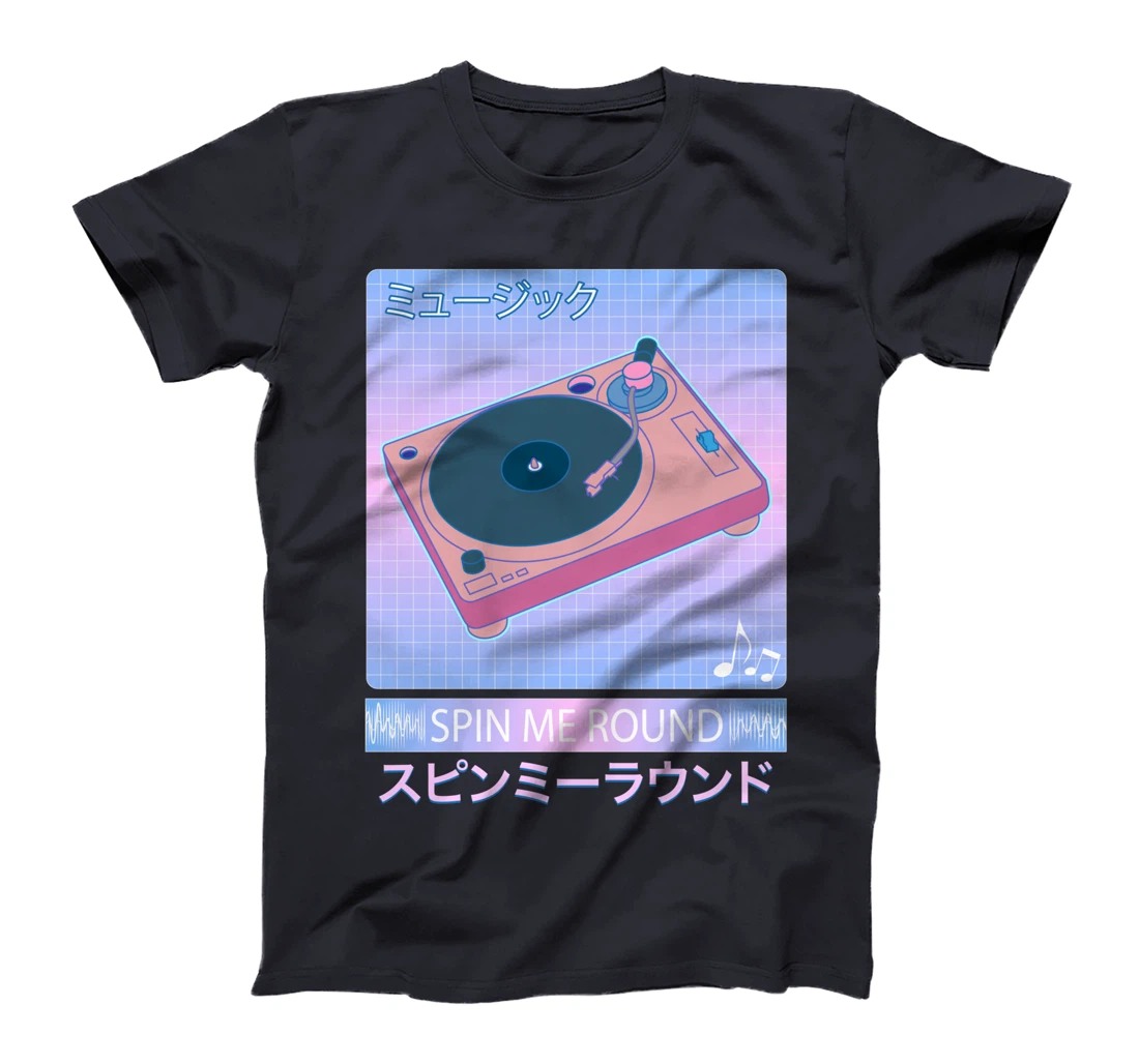 Vaporwave Record Player Retro 80s Japanese Otaku Art T-Shirt