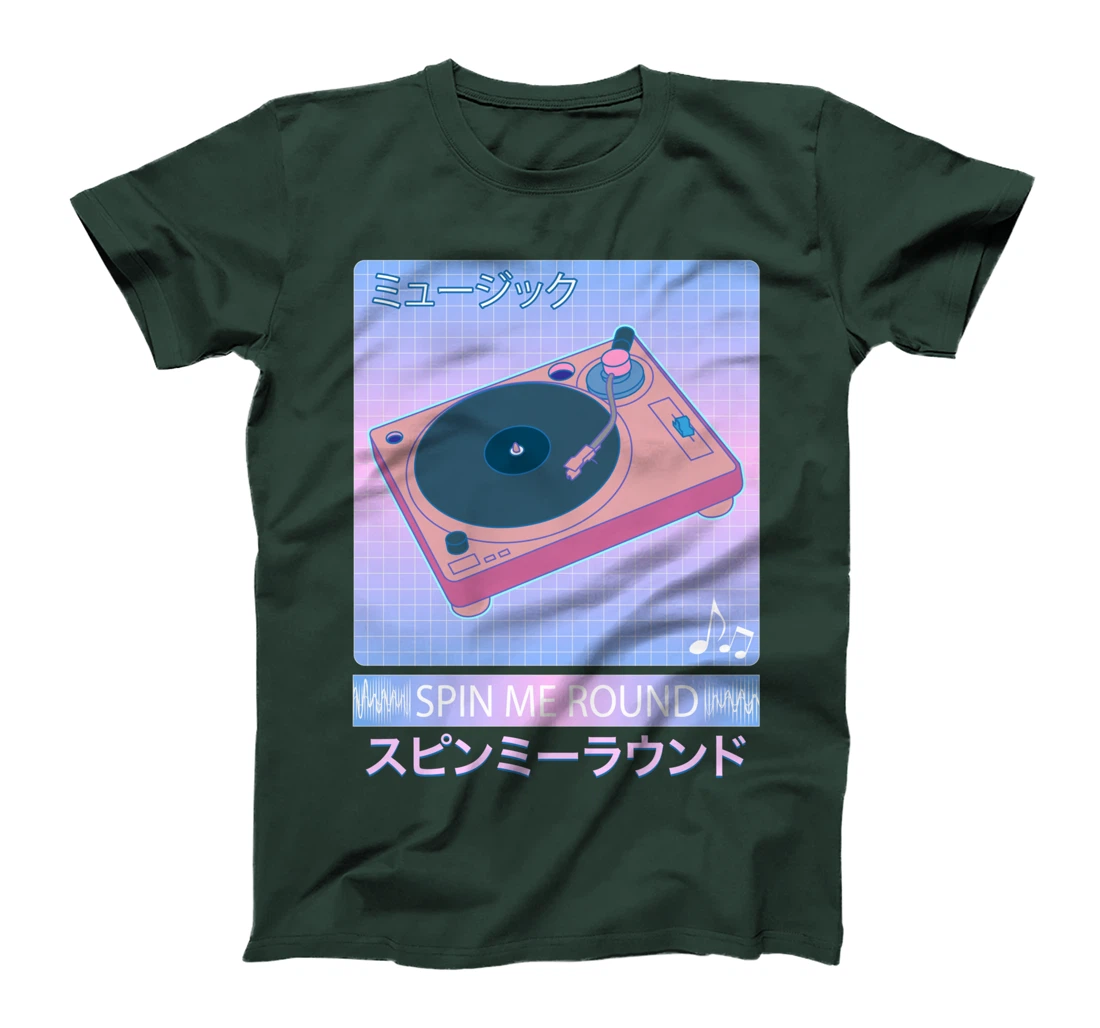 Vaporwave Record Player Retro 80s Japanese Otaku Art T-Shirt