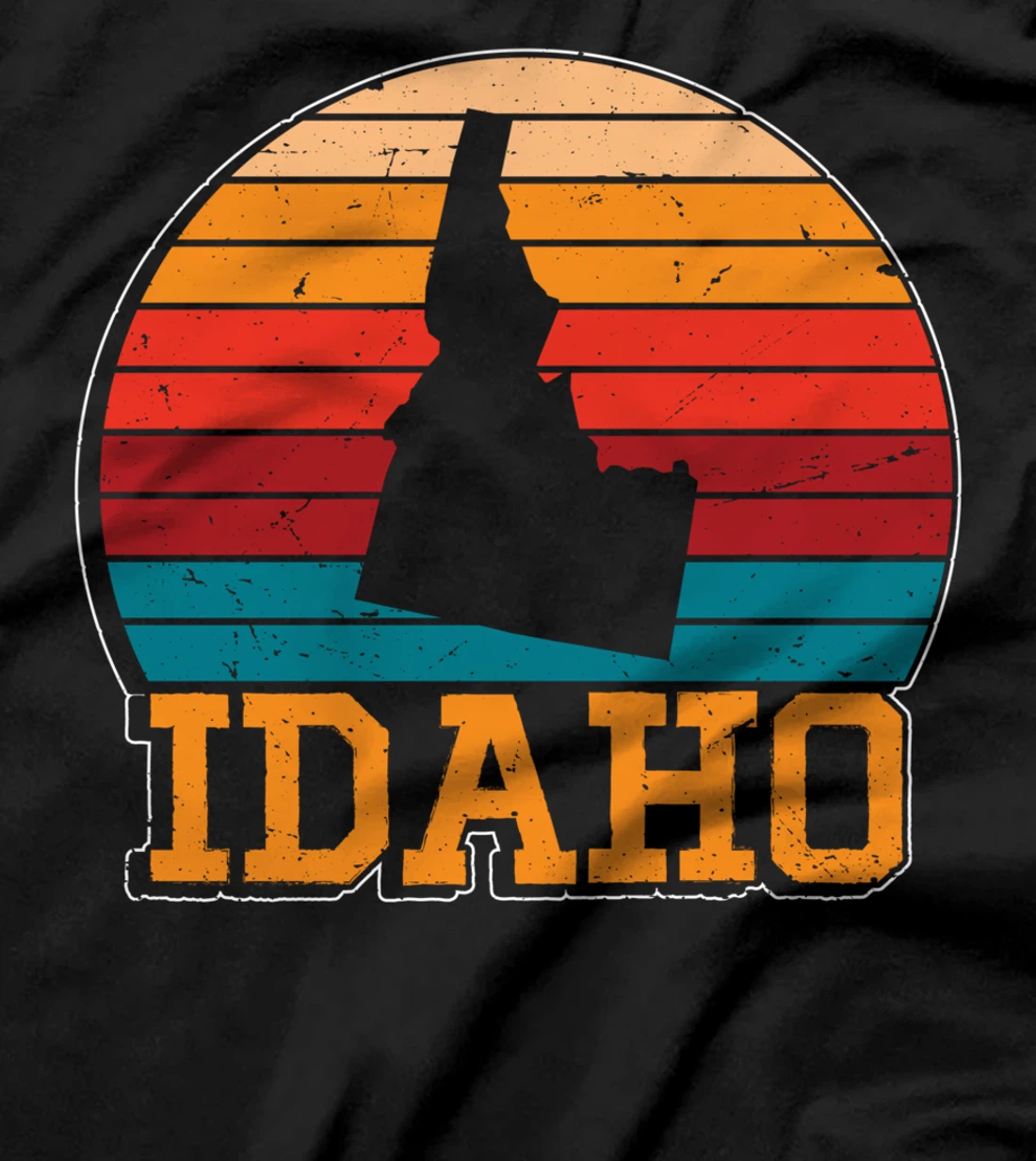 Idaho Retro Vintage Sunset US State Idaho Silhouette T-Shirt