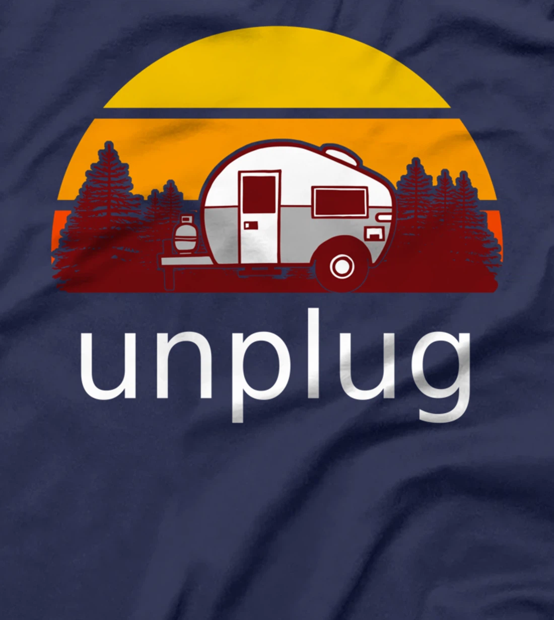 Retro Camper Unplug with Sunset T-Shirt