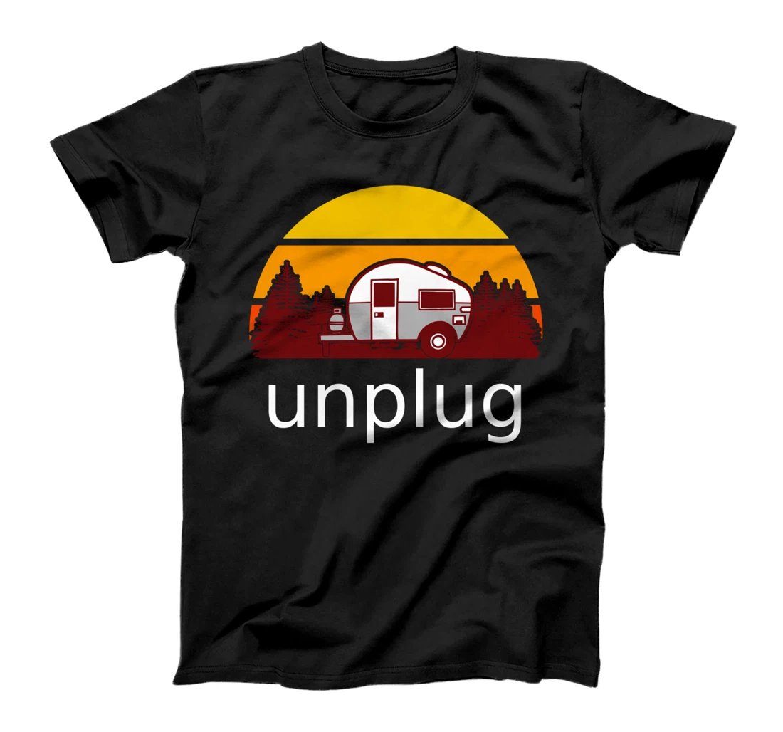 Retro Camper Unplug with Sunset T-Shirt