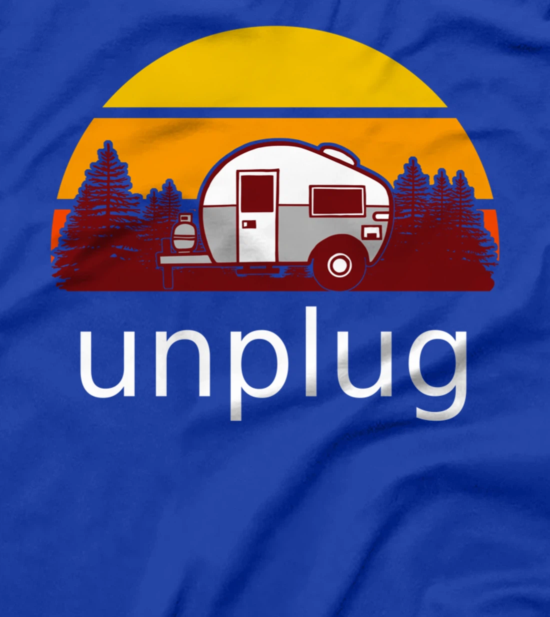 Retro Camper Unplug with Sunset T-Shirt