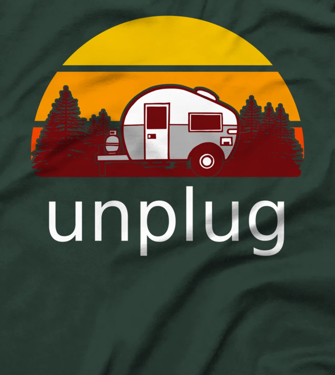 Retro Camper Unplug with Sunset T-Shirt