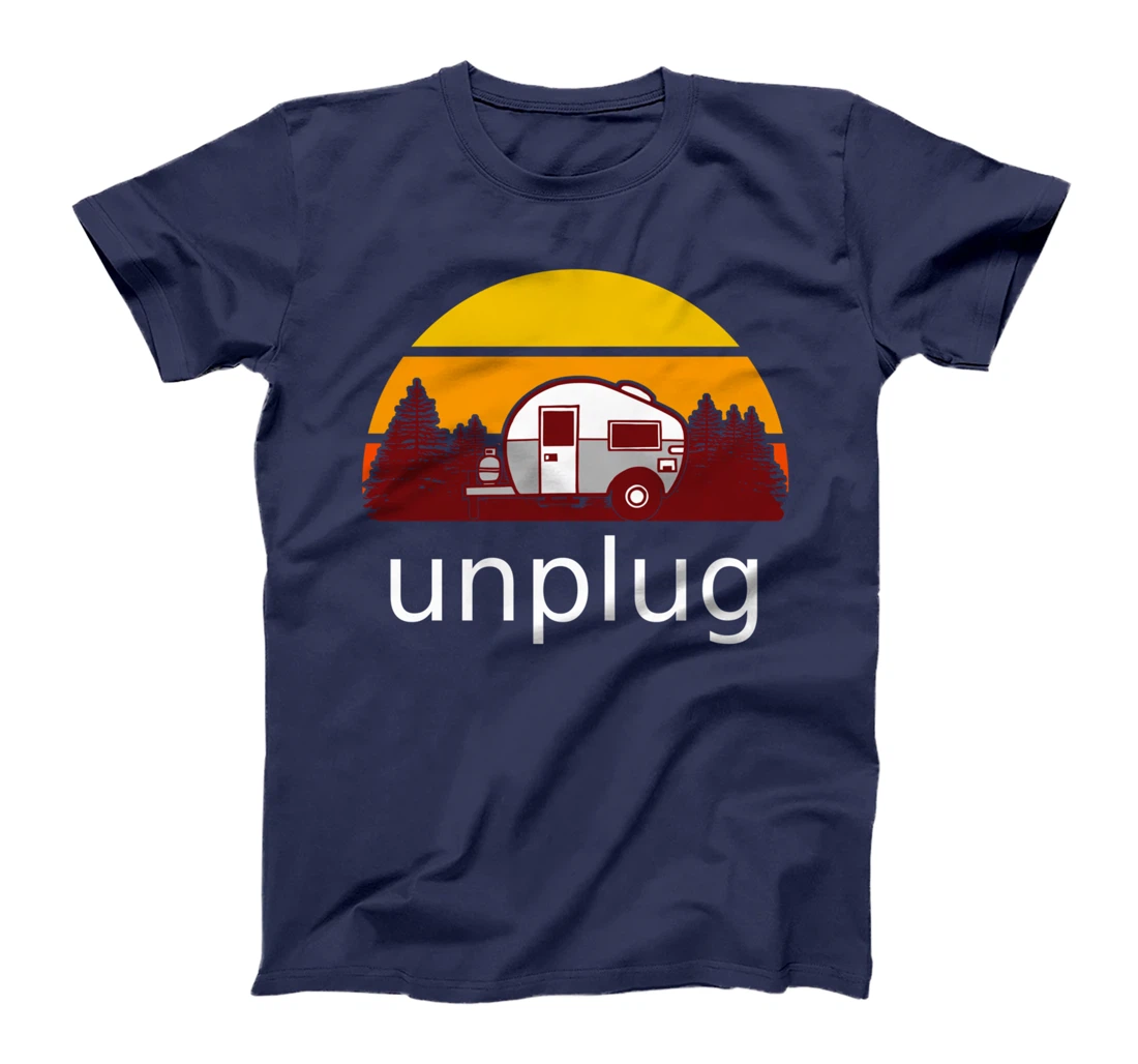 Retro Camper Unplug with Sunset T-Shirt