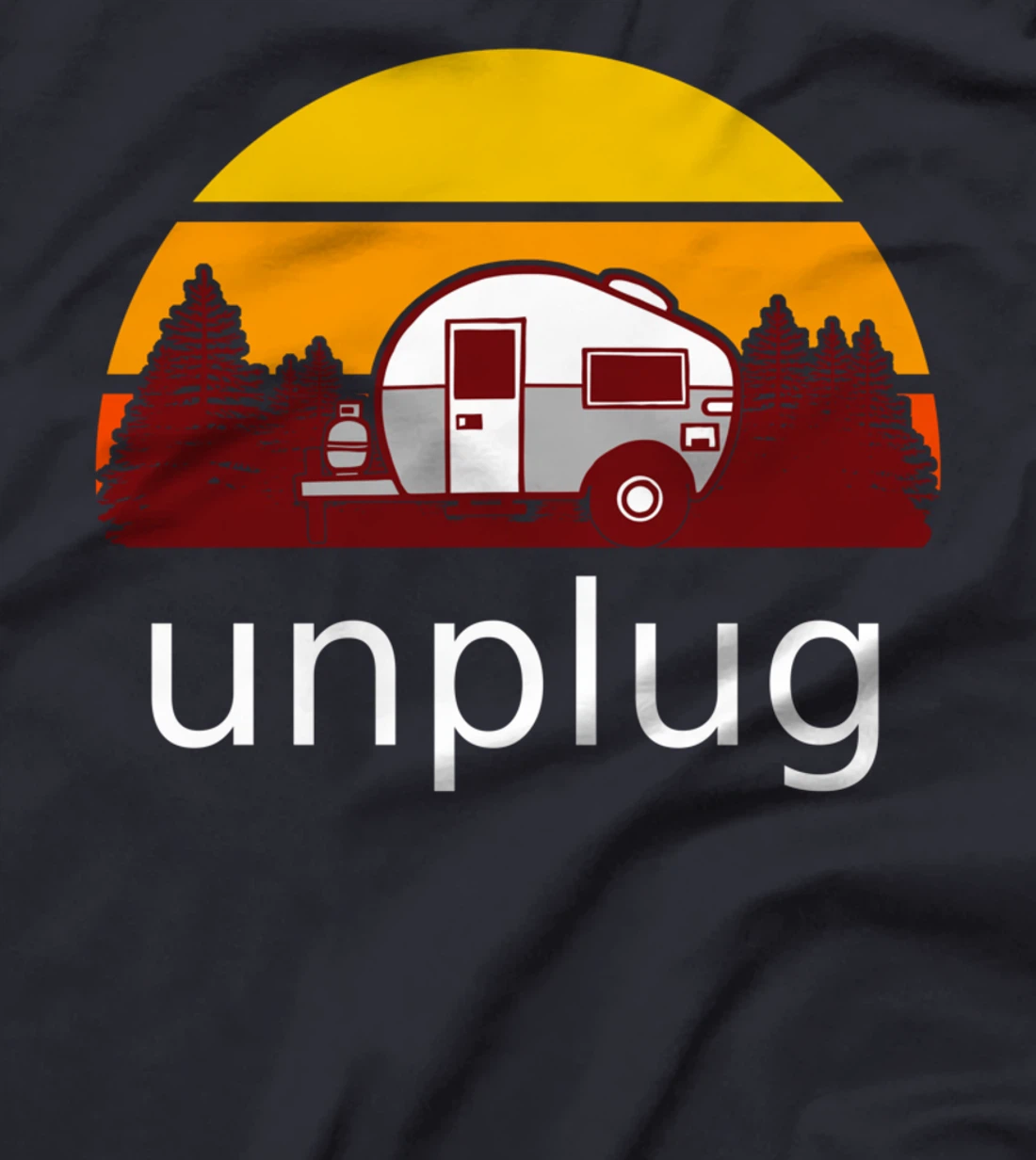 Retro Camper Unplug with Sunset T-Shirt