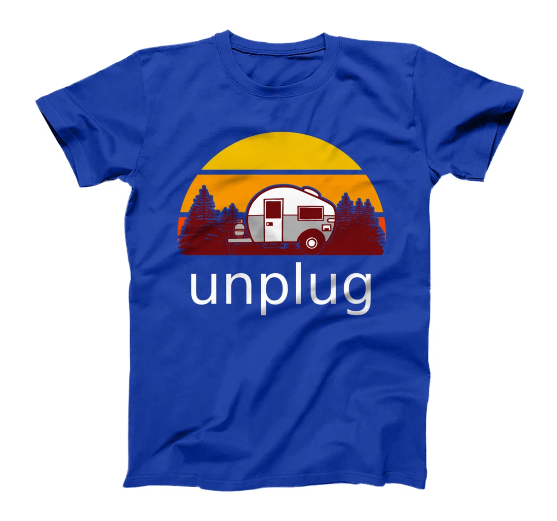 Retro Camper Unplug with Sunset T-Shirt