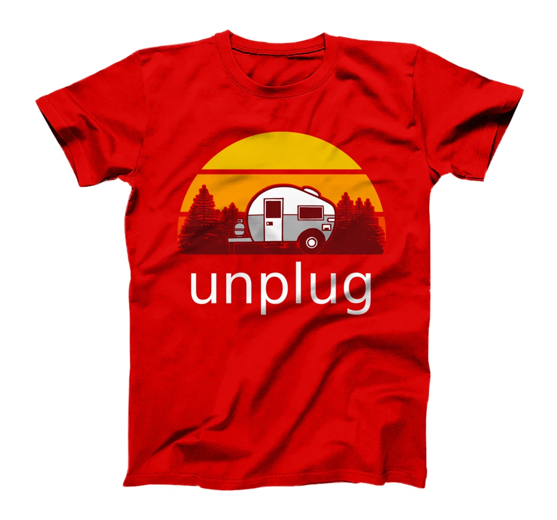Retro Camper Unplug with Sunset T-Shirt