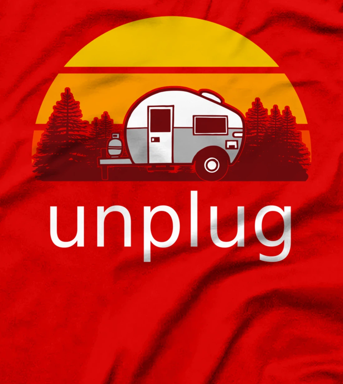 Retro Camper Unplug with Sunset T-Shirt