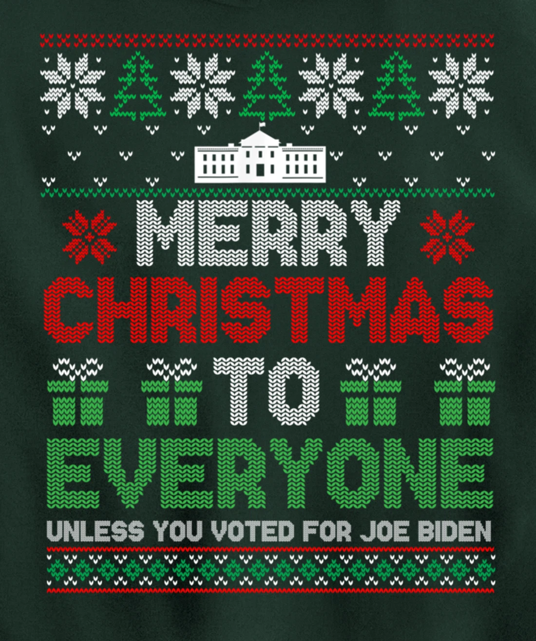 Merry Christmas To Everyone Pro Trump 2024 Ugly Christmas Pullover Hoodie