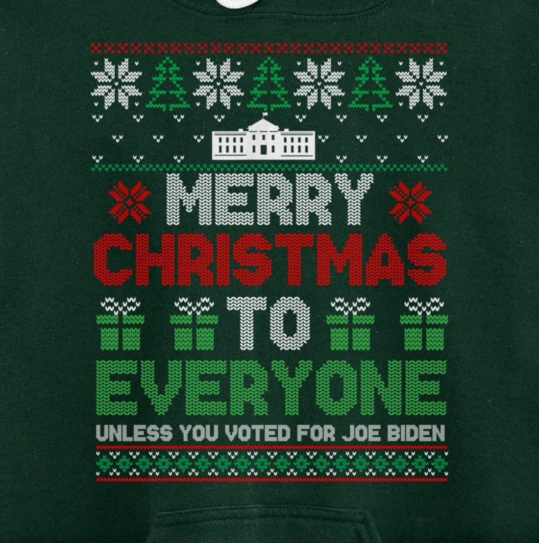 Merry Christmas To Everyone Pro Trump 2024 Ugly Christmas Pullover Hoodie