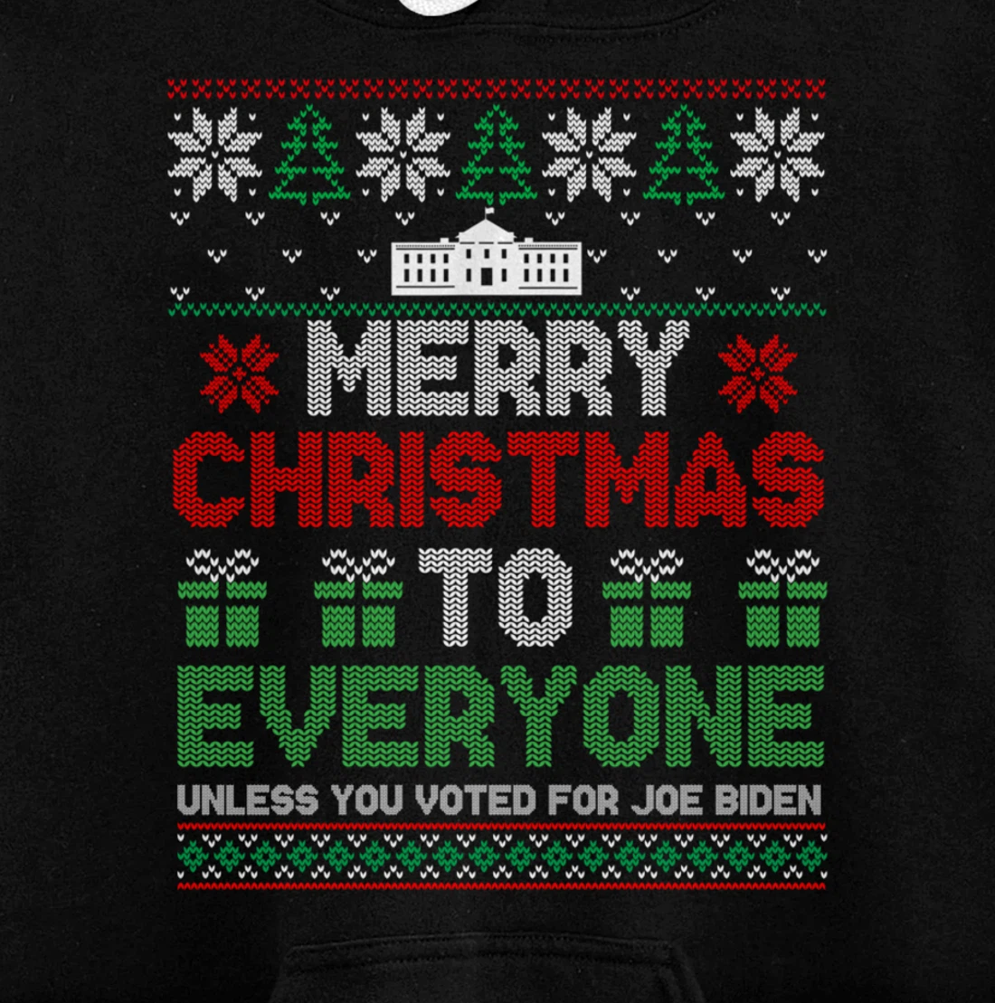 Merry Christmas To Everyone Pro Trump 2024 Ugly Christmas Pullover Hoodie