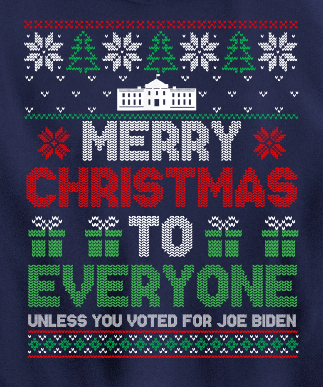 Merry Christmas To Everyone Pro Trump 2024 Ugly Christmas Pullover Hoodie