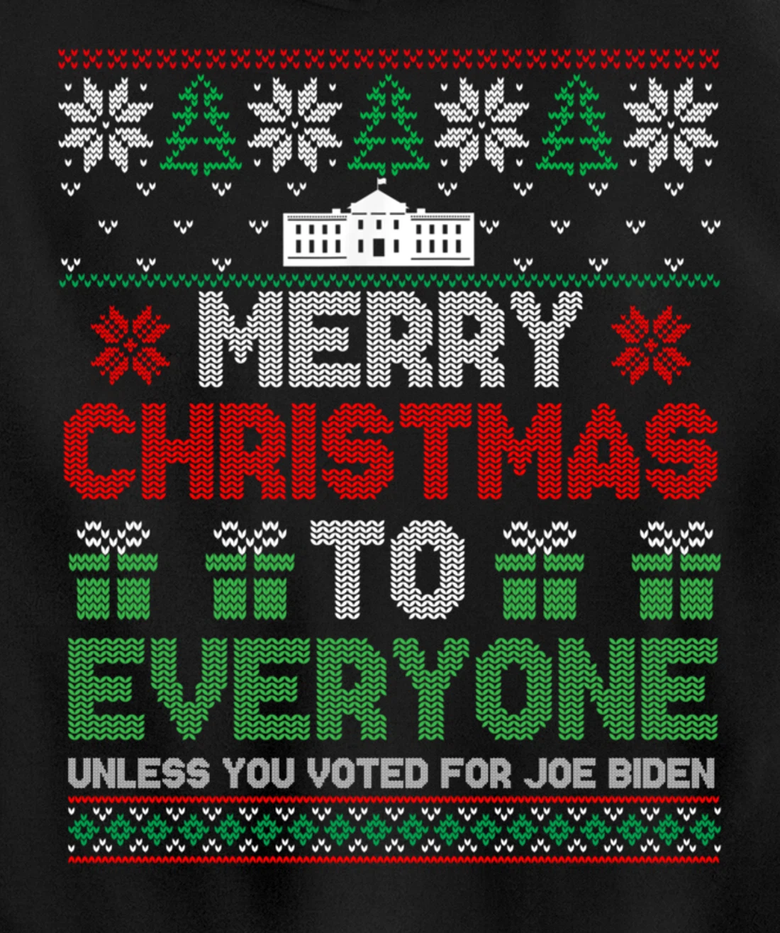 Merry Christmas To Everyone Pro Trump 2024 Ugly Christmas Pullover Hoodie