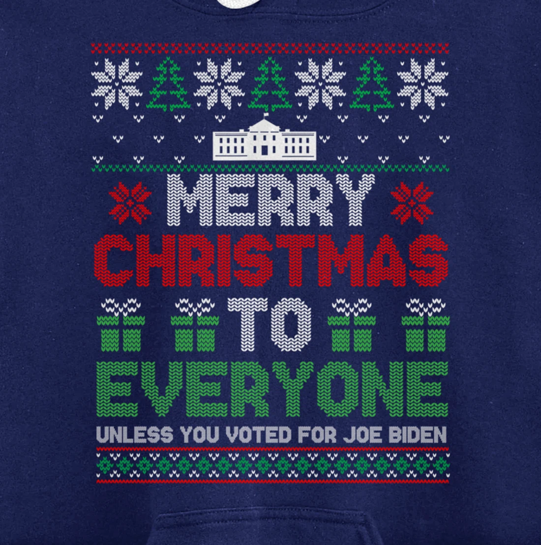 Merry Christmas To Everyone Pro Trump 2024 Ugly Christmas Pullover Hoodie