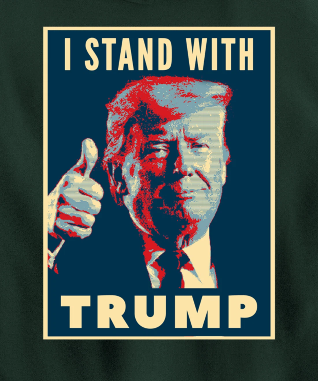 I Stand With Trump 2024 US Election Pullover Hoodie