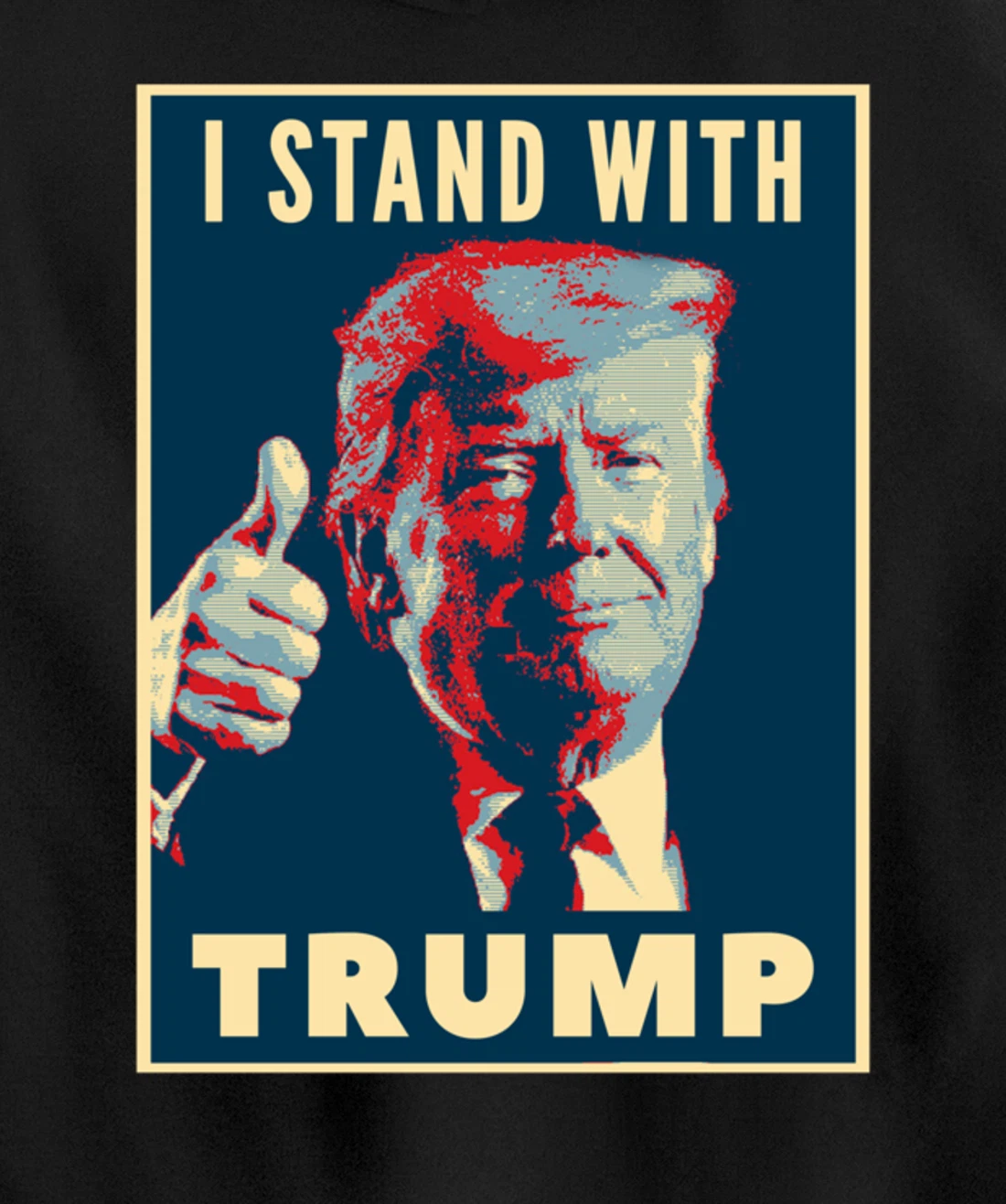 I Stand With Trump 2024 US Election Pullover Hoodie