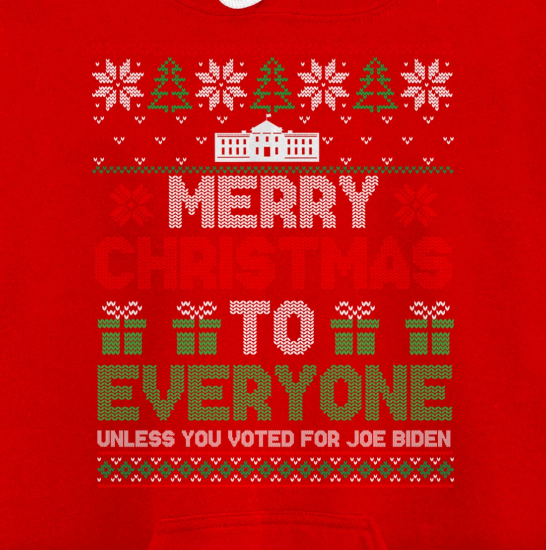 Merry Christmas To Everyone Pro Trump 2024 Ugly Christmas Pullover Hoodie