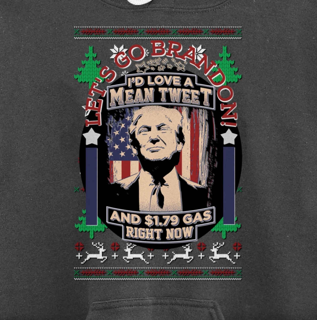 All I Want for Christmas Biden Trump Mean Tweets Cheap Gas Pullover Hoodie