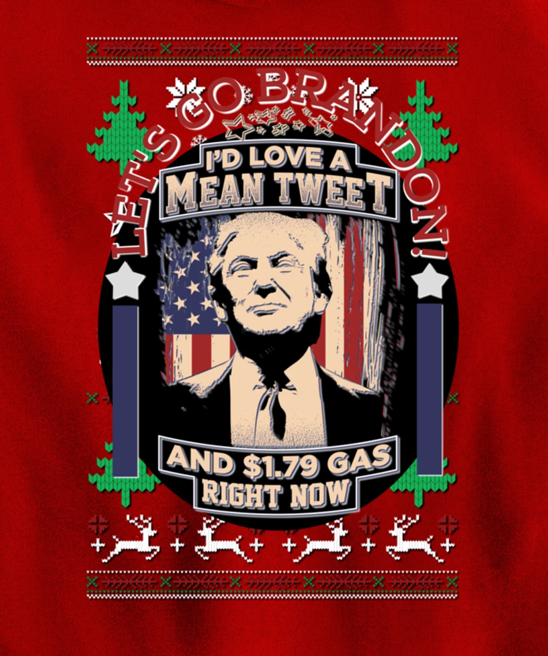 All I Want for Christmas Biden Trump Mean Tweets Cheap Gas Pullover Hoodie