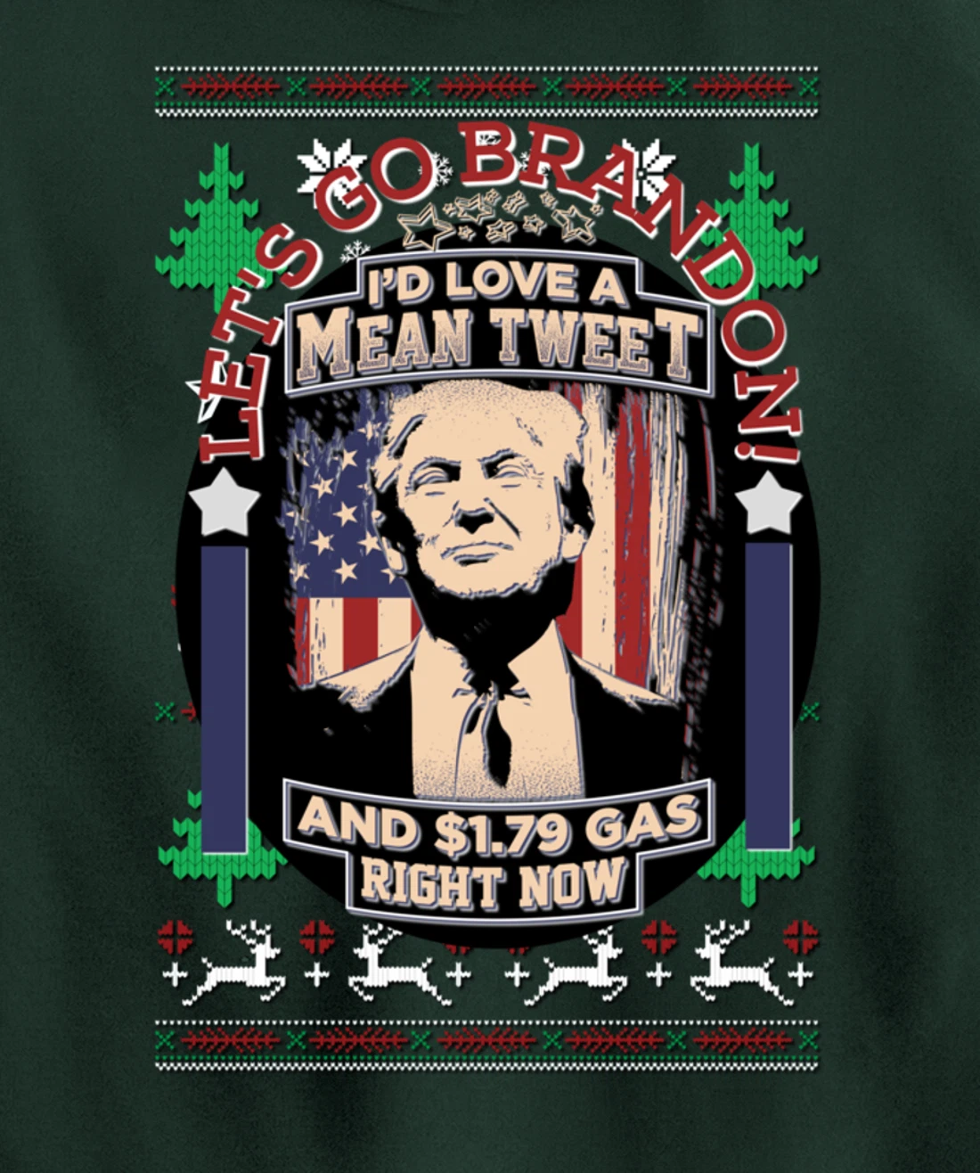 All I Want for Christmas Biden Trump Mean Tweets Cheap Gas Pullover Hoodie