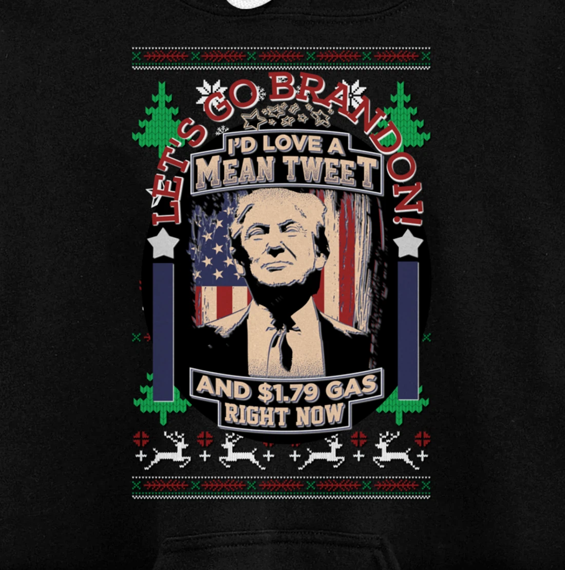 All I Want for Christmas Biden Trump Mean Tweets Cheap Gas Pullover Hoodie