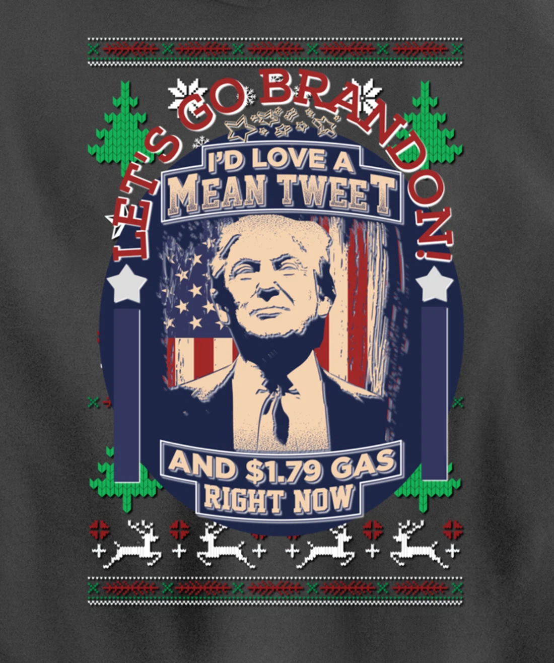 All I Want for Christmas Biden Trump Mean Tweets Cheap Gas Pullover Hoodie