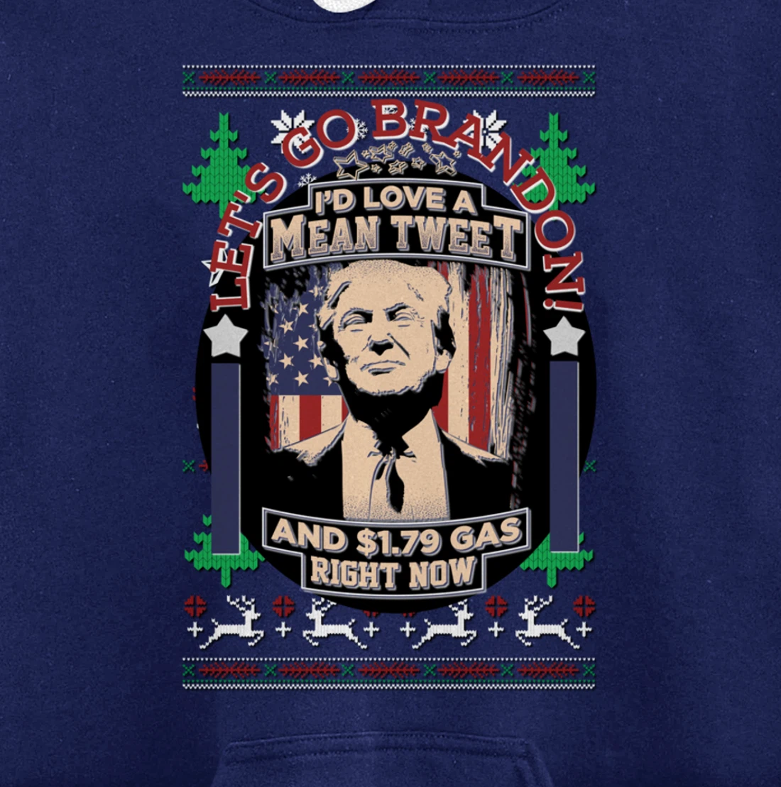 All I Want for Christmas Biden Trump Mean Tweets Cheap Gas Pullover Hoodie