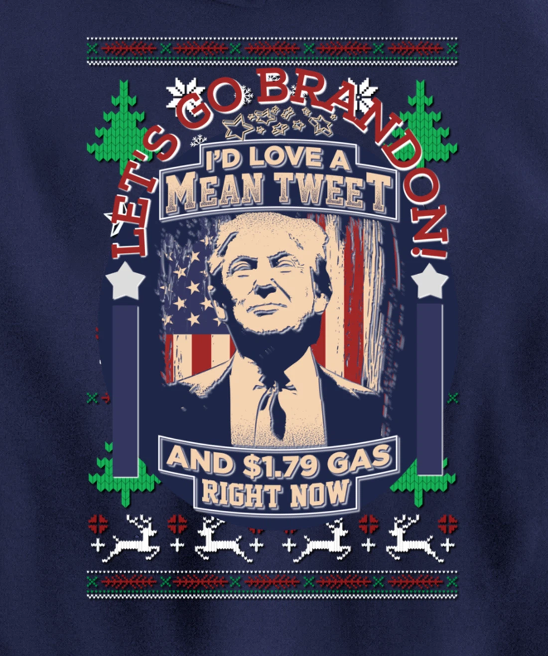All I Want for Christmas Biden Trump Mean Tweets Cheap Gas Pullover Hoodie