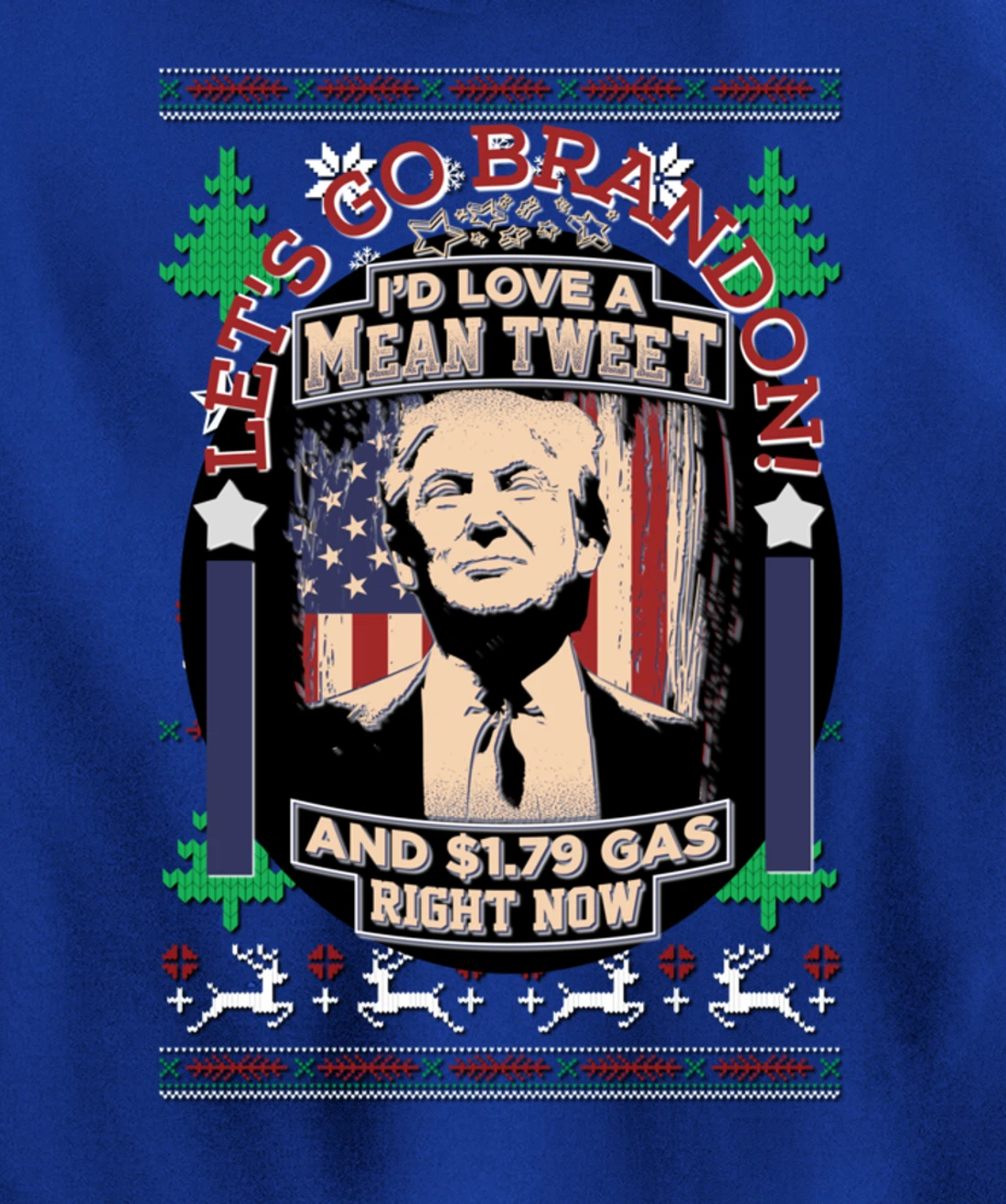 All I Want for Christmas Biden Trump Mean Tweets Cheap Gas Pullover Hoodie