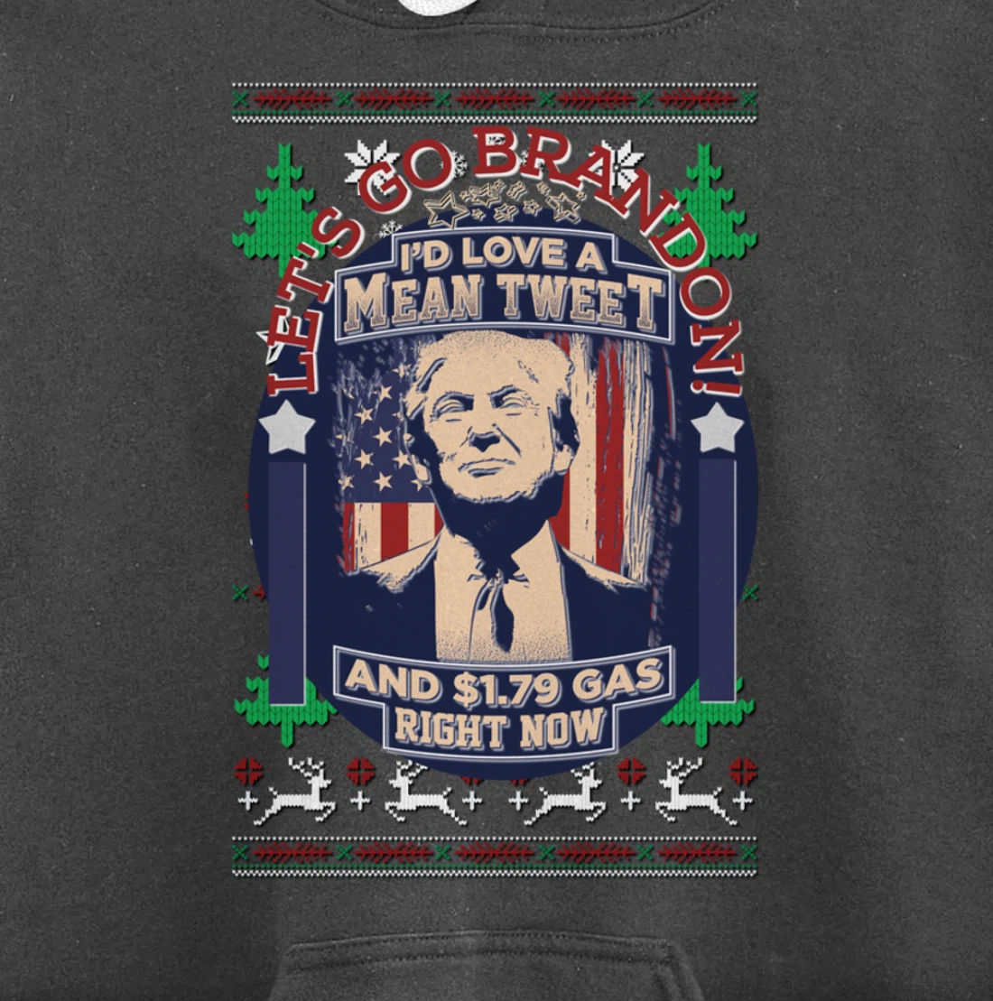 All I Want for Christmas Biden Trump Mean Tweets Cheap Gas Pullover Hoodie