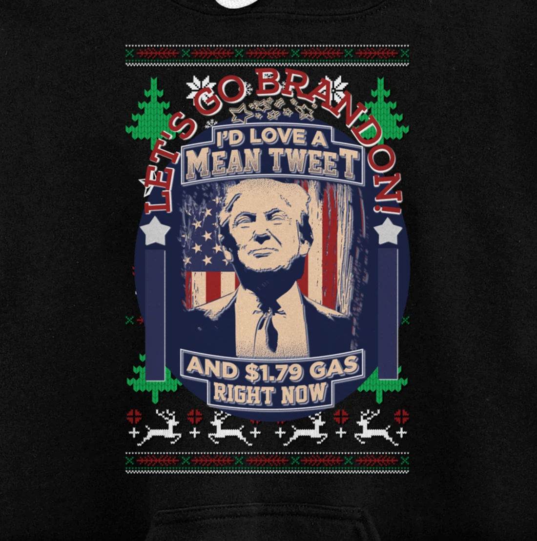 All I Want for Christmas Biden Trump Mean Tweets Cheap Gas Pullover Hoodie