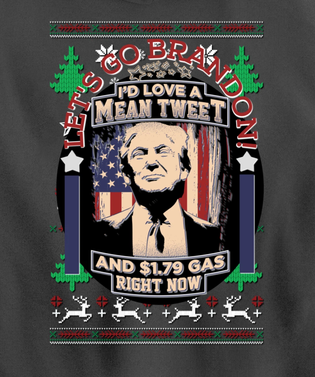 All I Want for Christmas Biden Trump Mean Tweets Cheap Gas Pullover Hoodie