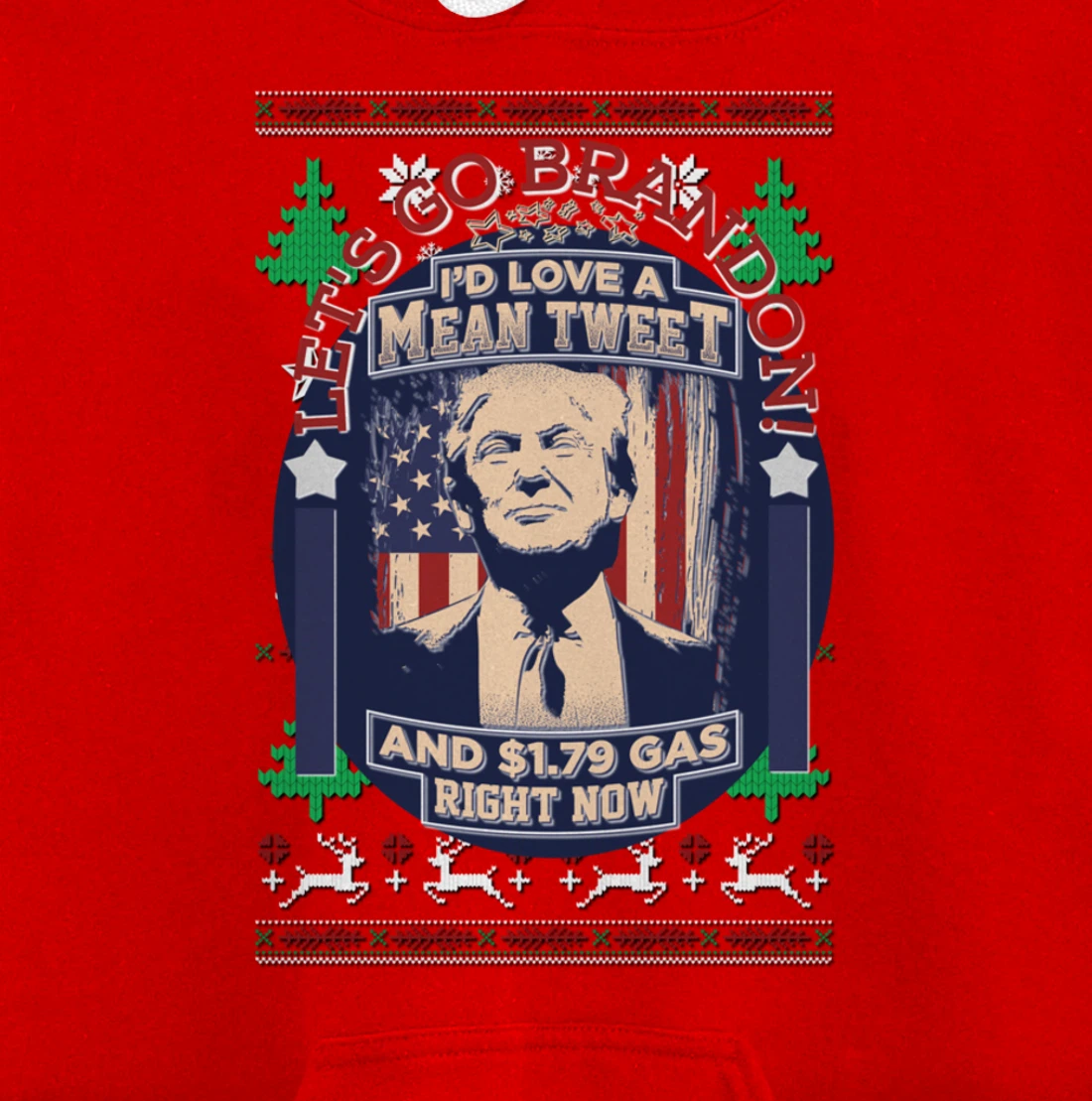 All I Want for Christmas Biden Trump Mean Tweets Cheap Gas Pullover Hoodie