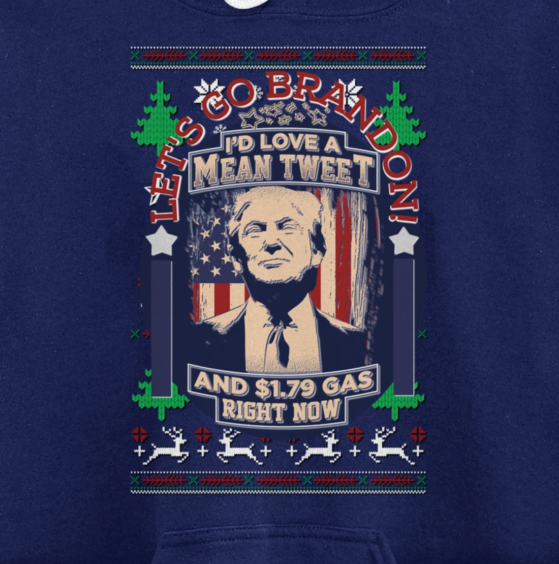 All I Want for Christmas Biden Trump Mean Tweets Cheap Gas Pullover Hoodie
