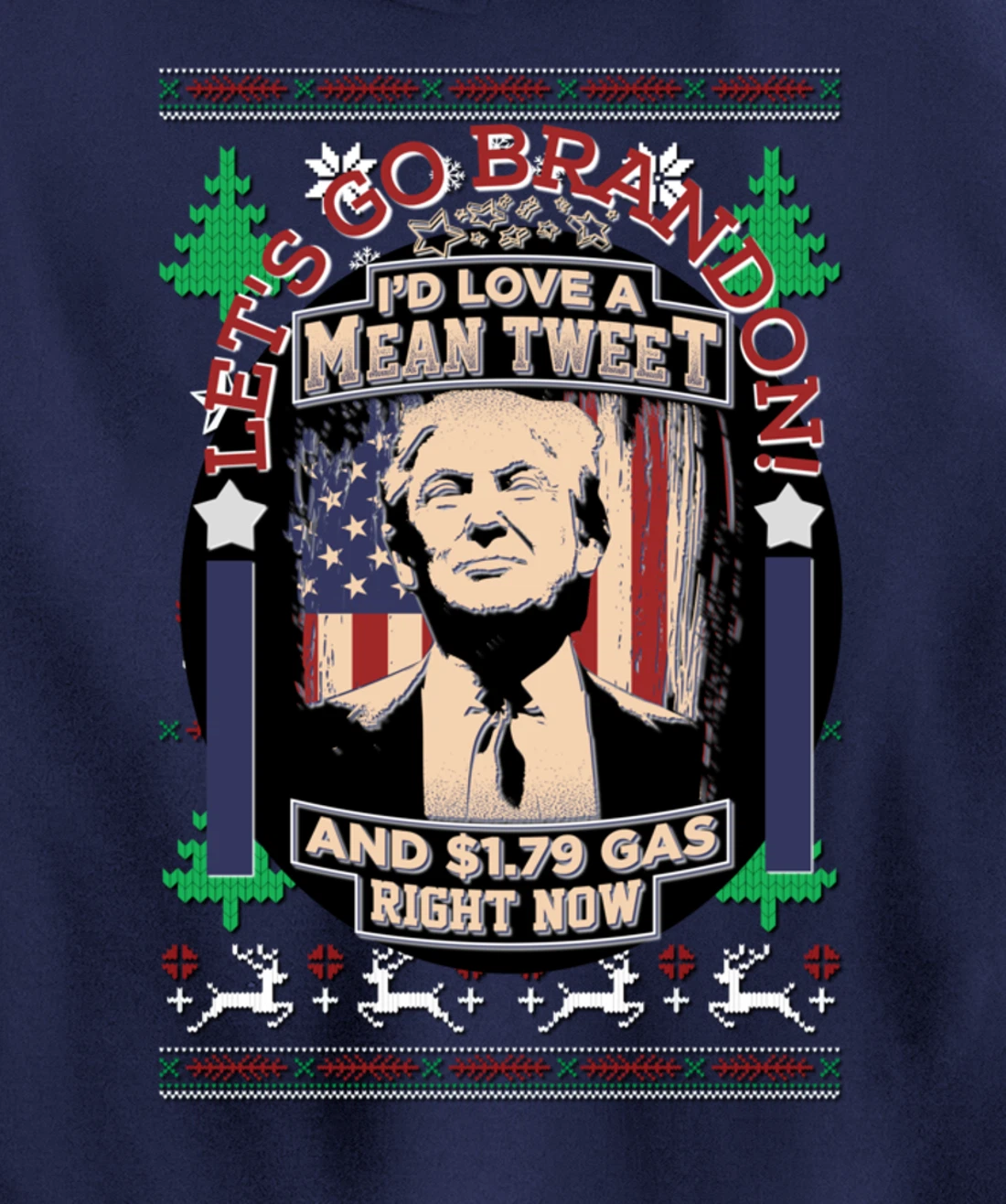 All I Want for Christmas Biden Trump Mean Tweets Cheap Gas Pullover Hoodie