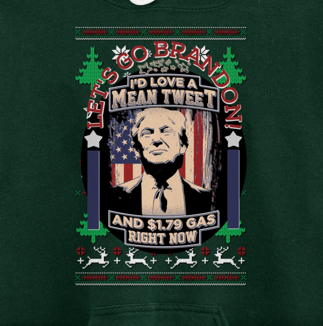 All I Want for Christmas Biden Trump Mean Tweets Cheap Gas Pullover Hoodie