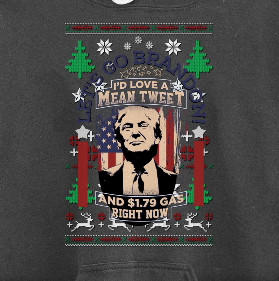 All I Want for Christmas Biden Trump Mean Tweets Cheap Gas Pullover Hoodie