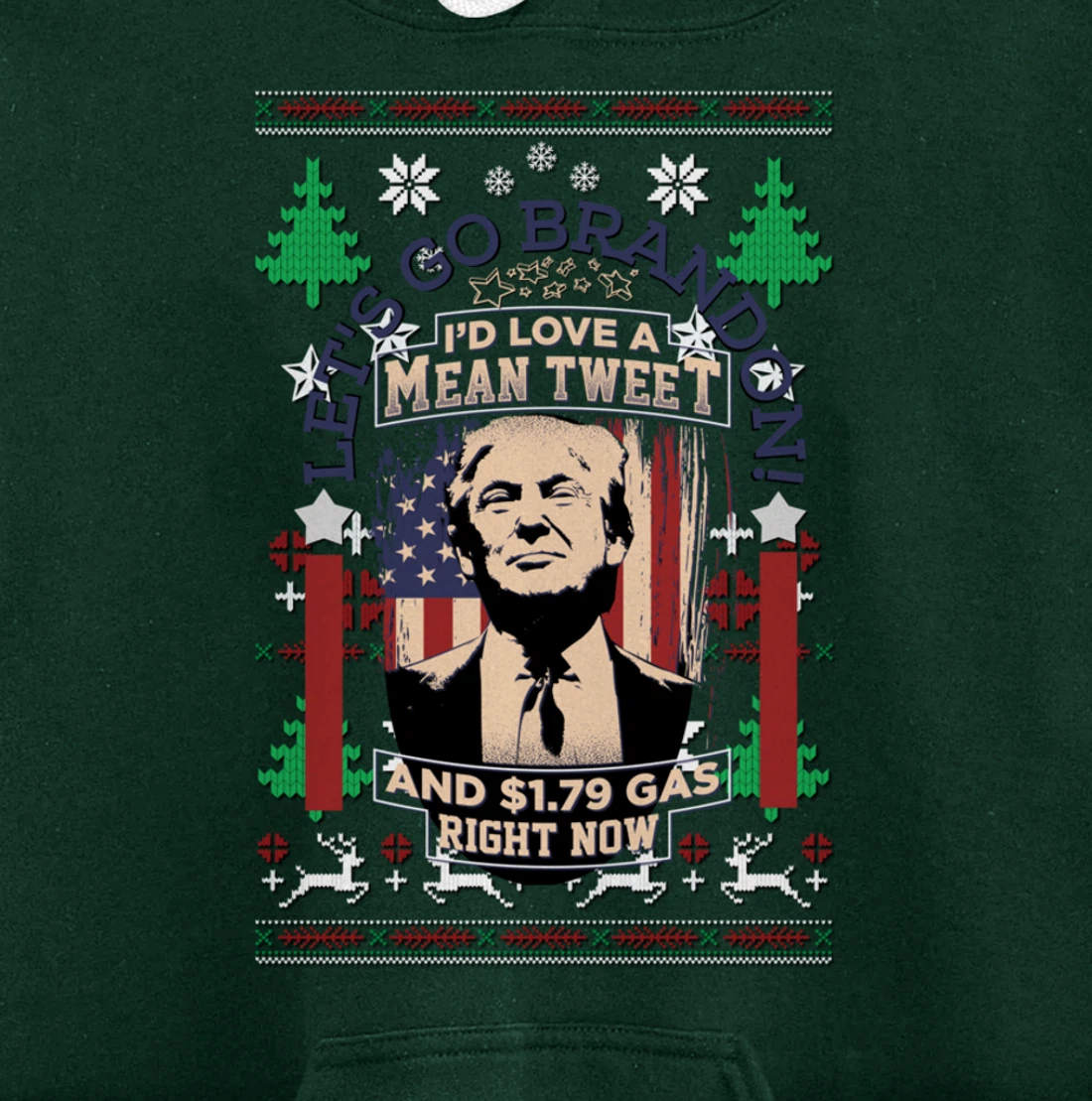 All I Want for Christmas Biden Trump Mean Tweets Cheap Gas Pullover Hoodie