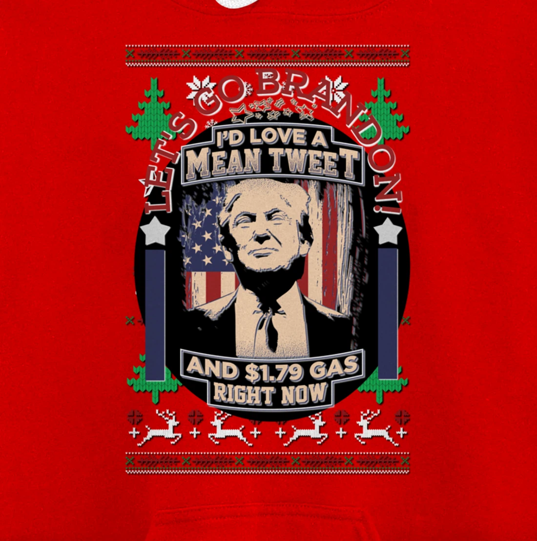 All I Want for Christmas Biden Trump Mean Tweets Cheap Gas Pullover Hoodie