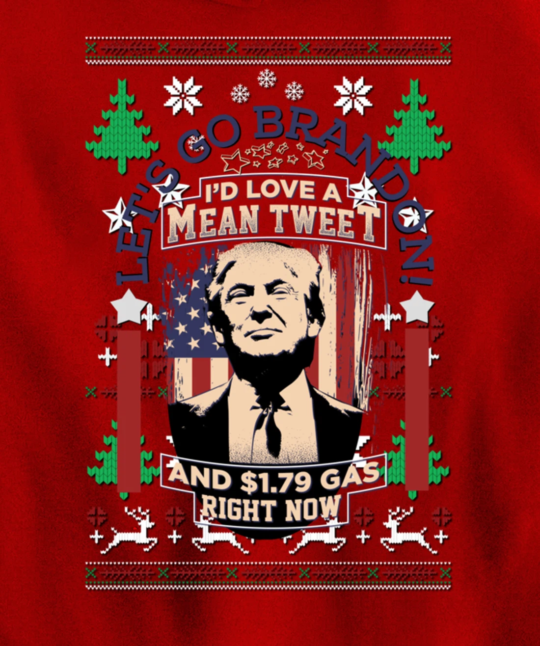 All I Want for Christmas Biden Trump Mean Tweets Cheap Gas Pullover Hoodie