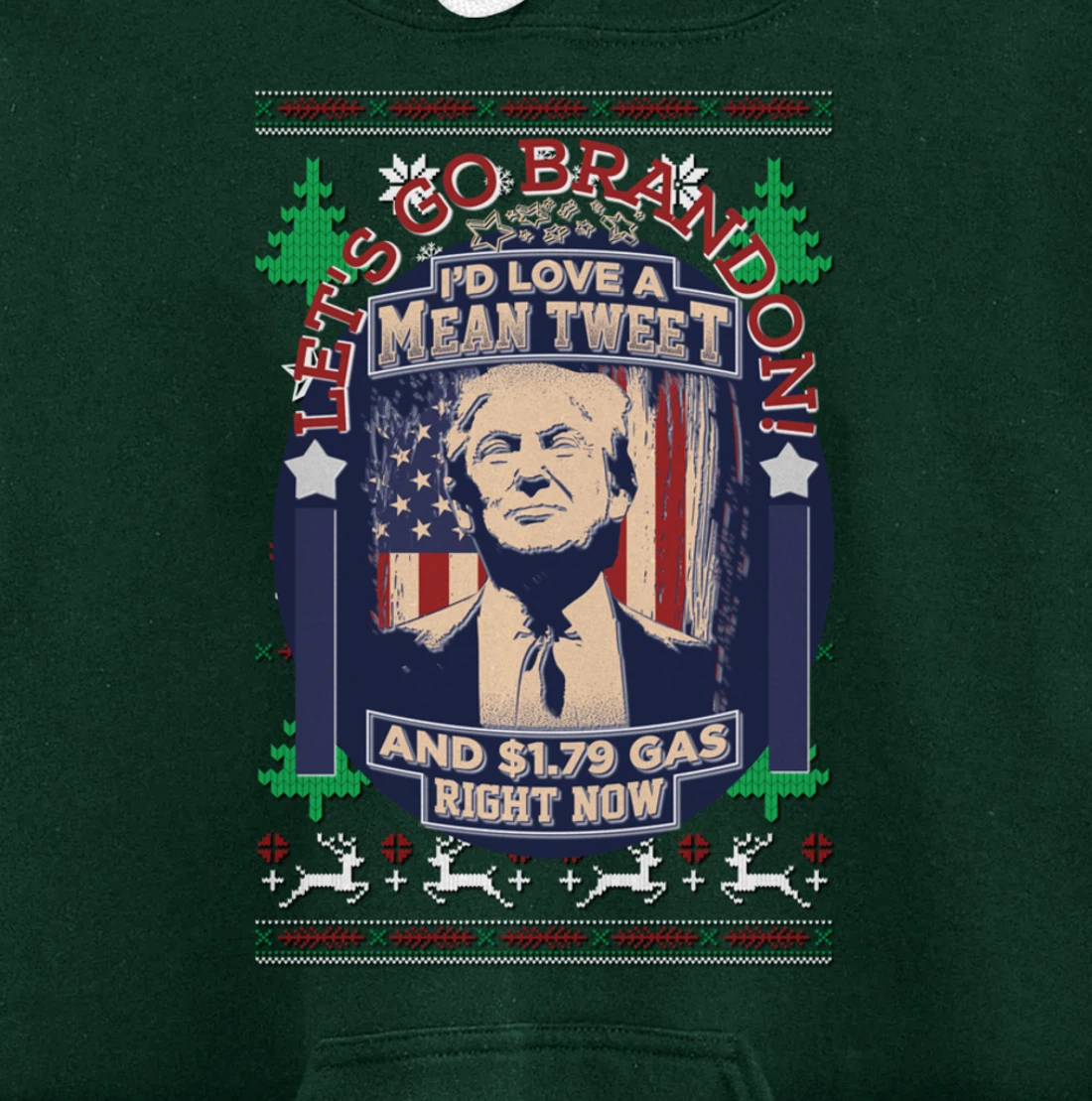 All I Want for Christmas Biden Trump Mean Tweets Cheap Gas Pullover Hoodie