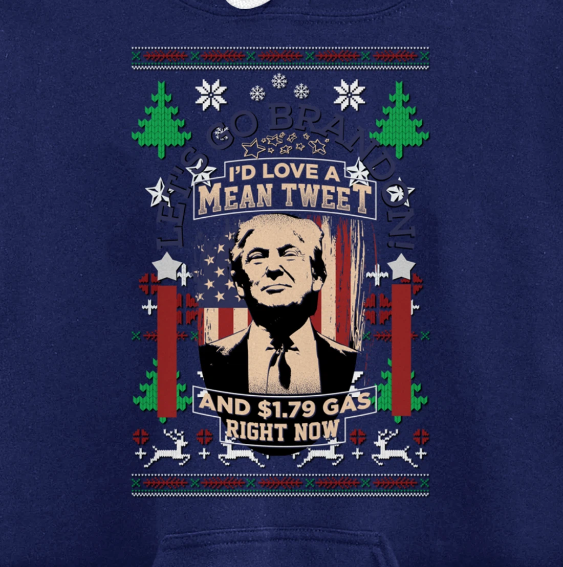 All I Want for Christmas Biden Trump Mean Tweets Cheap Gas Pullover Hoodie