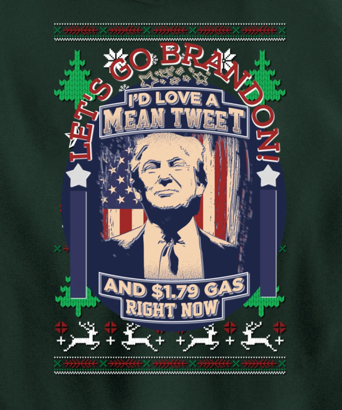 All I Want for Christmas Biden Trump Mean Tweets Cheap Gas Pullover Hoodie