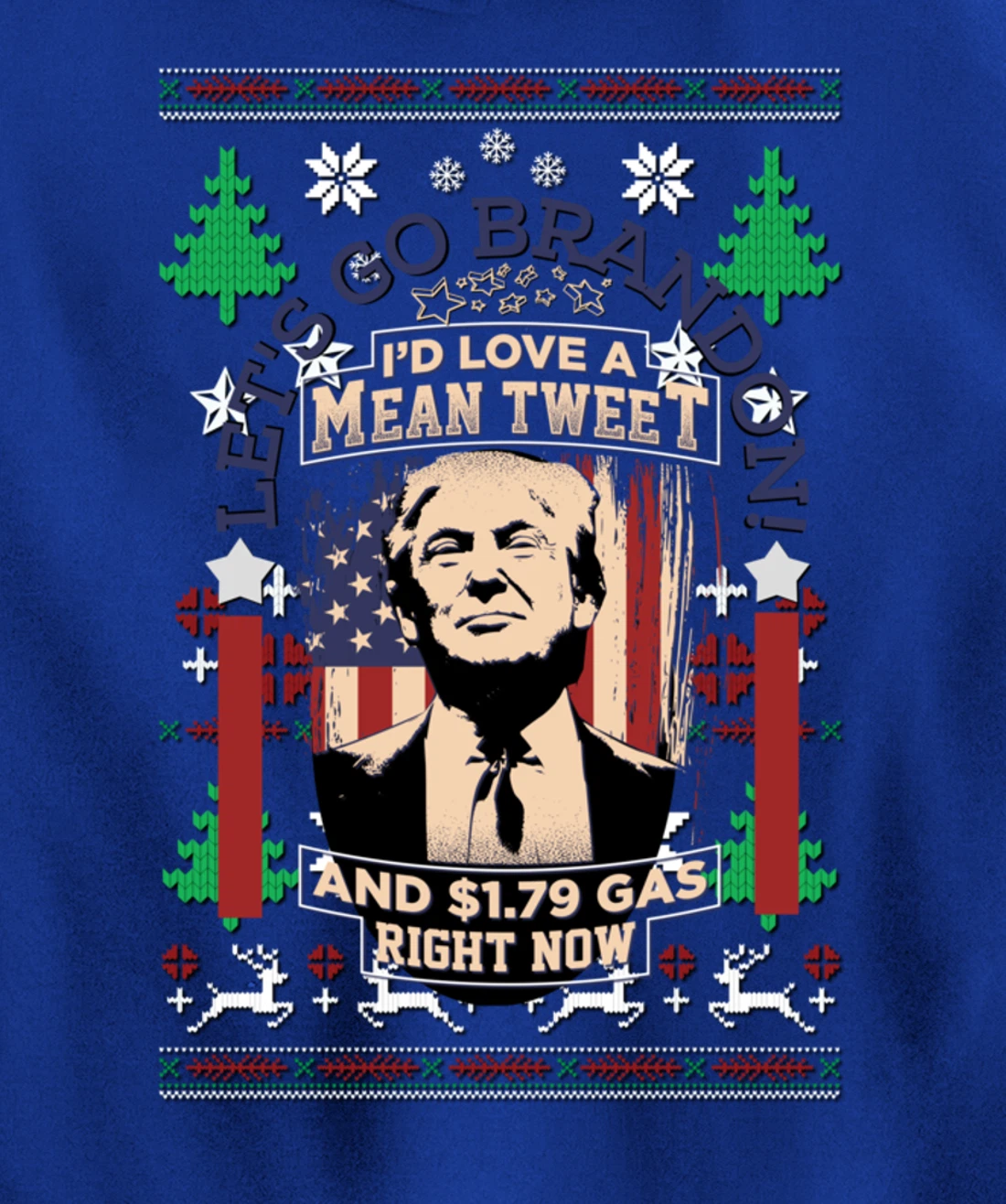 All I Want for Christmas Biden Trump Mean Tweets Cheap Gas Pullover Hoodie