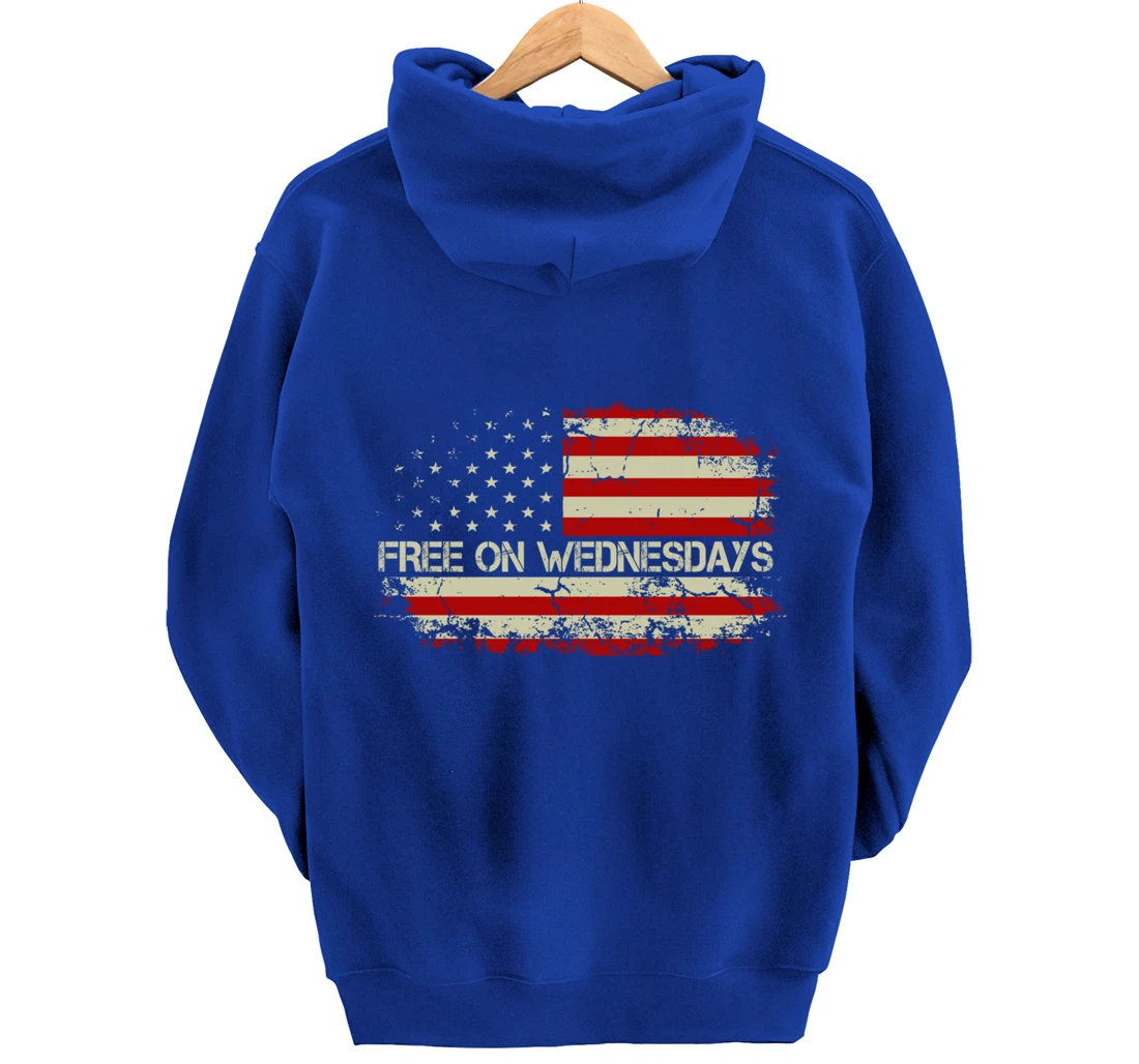 Free On Wednesdays 2024 Election Funny Trump Biden Saying Pullover Hoodie