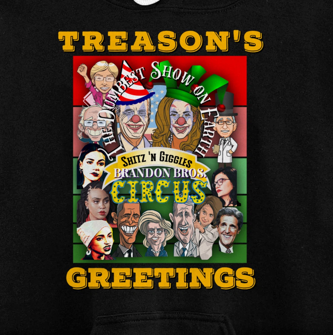 Swamp Xmas Wreath Biden Squad Trump Ugly Christmas Sweater Pullover Hoodie