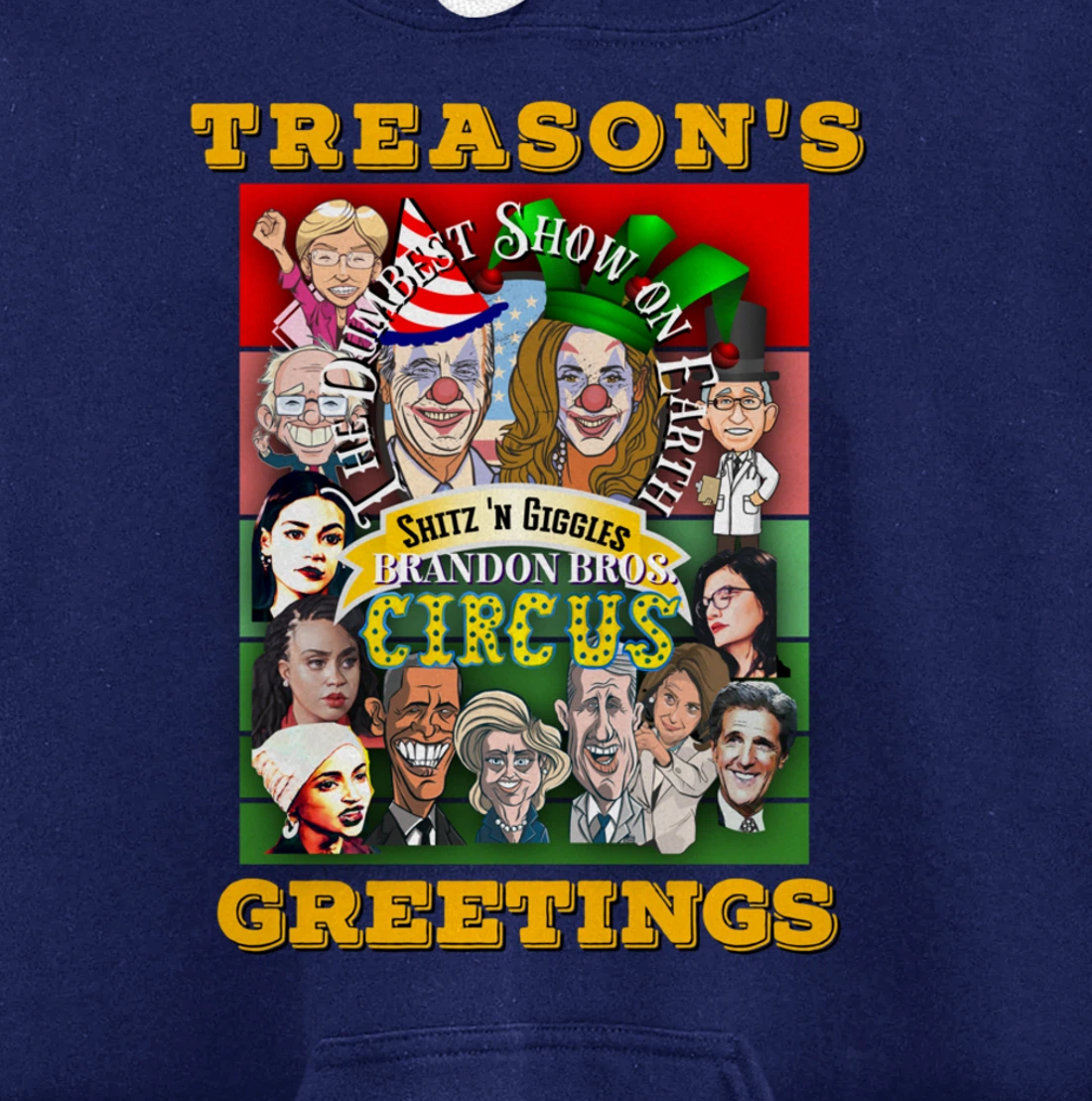 Swamp Xmas Wreath Biden Squad Trump Ugly Christmas Sweater Pullover Hoodie